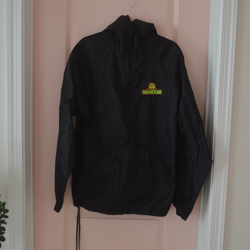 Black Sesame Place Quarter Zip Raincoat